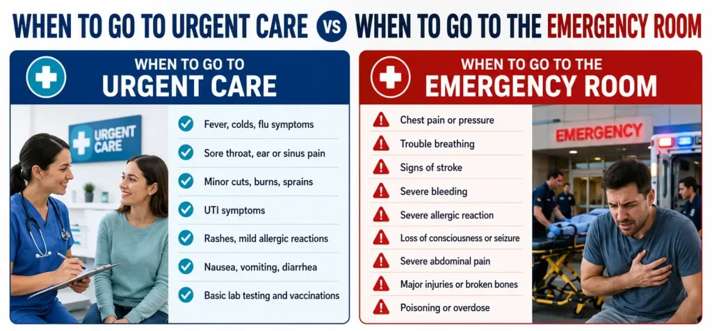 When to Go to Urgent Care Vs When To Go ER